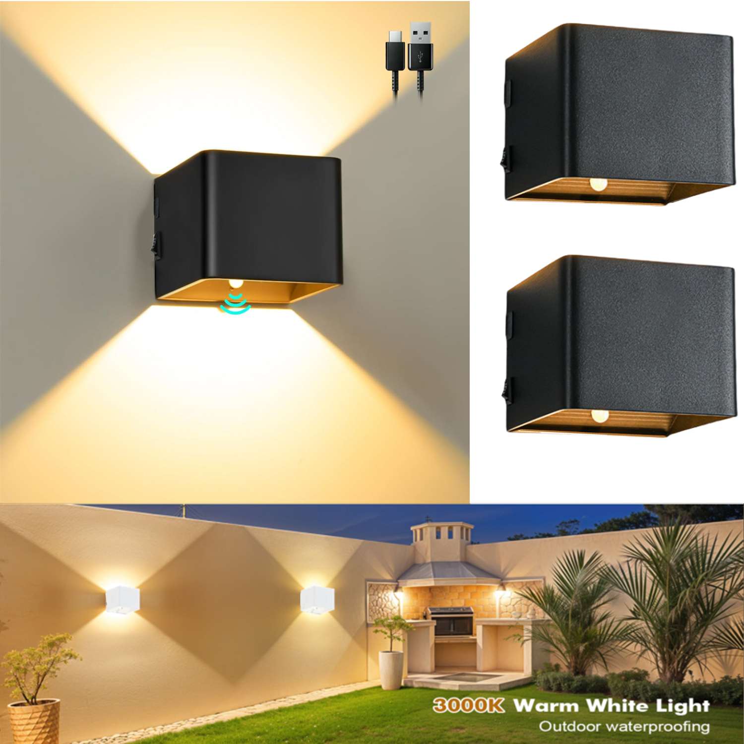 Ladder Toss Set - Wiring-Free Rechargeable Wall Light 1-Piece Set,