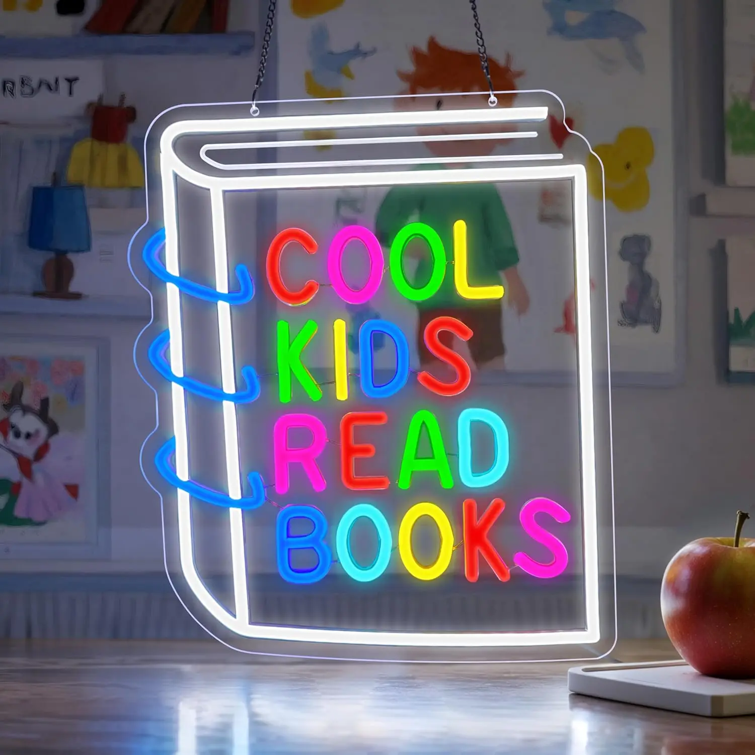 Book Party Games - Cool Kids Read Books Neon Sign