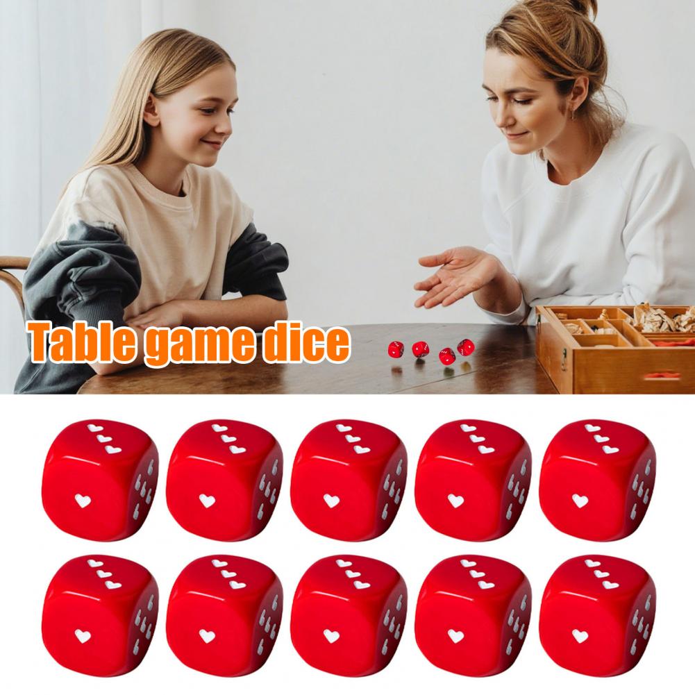 Party Games No Equipment - 10Pcs 25MM Love Heart Acrylic Dice
