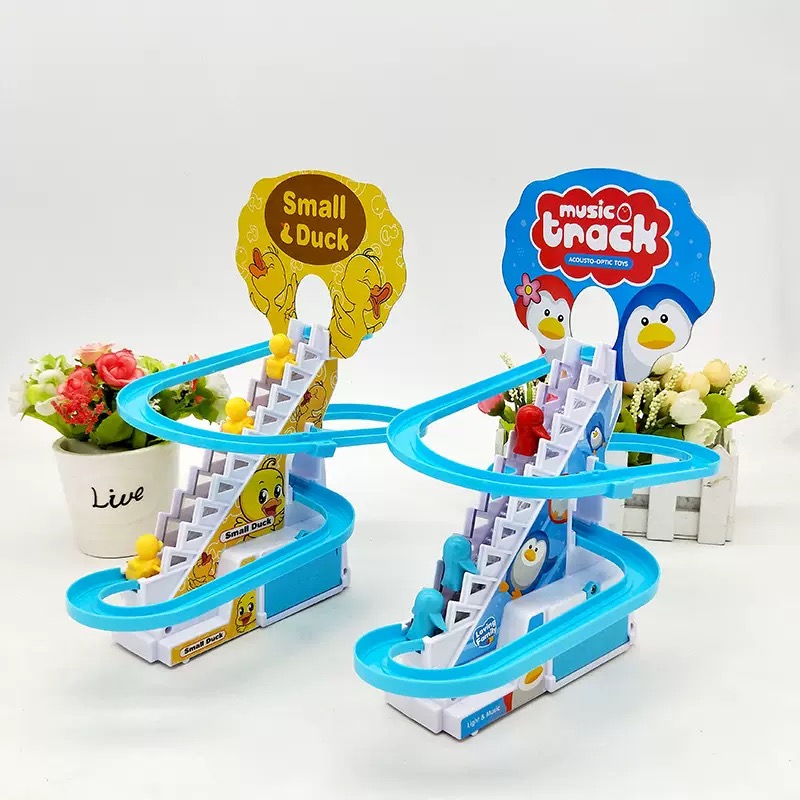 Ladder Toss Set - Climbing Stairs Track Toys Electric Duck