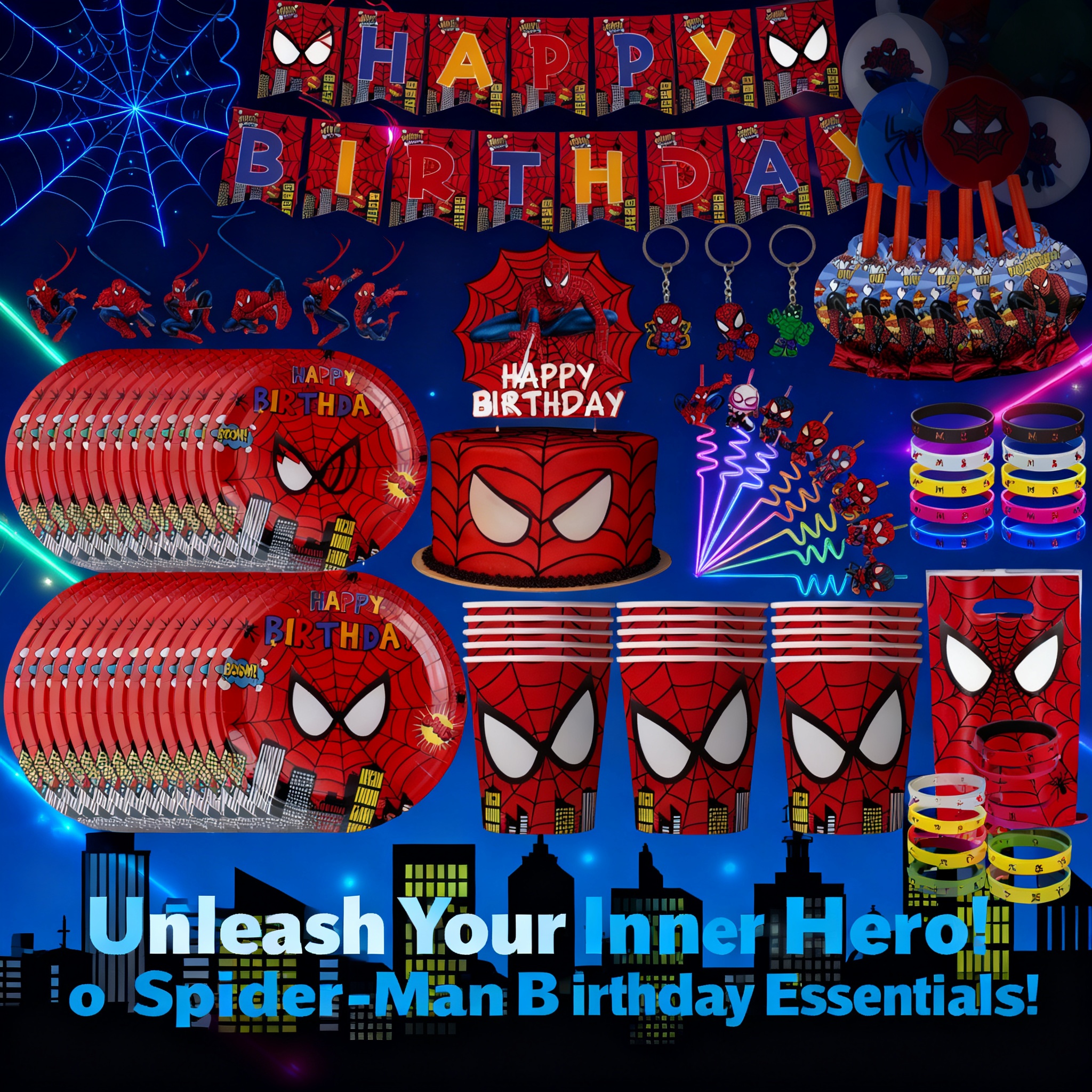 Party Games Ideas - Spiderman Birthday Party Decoration Superhero Tableware
