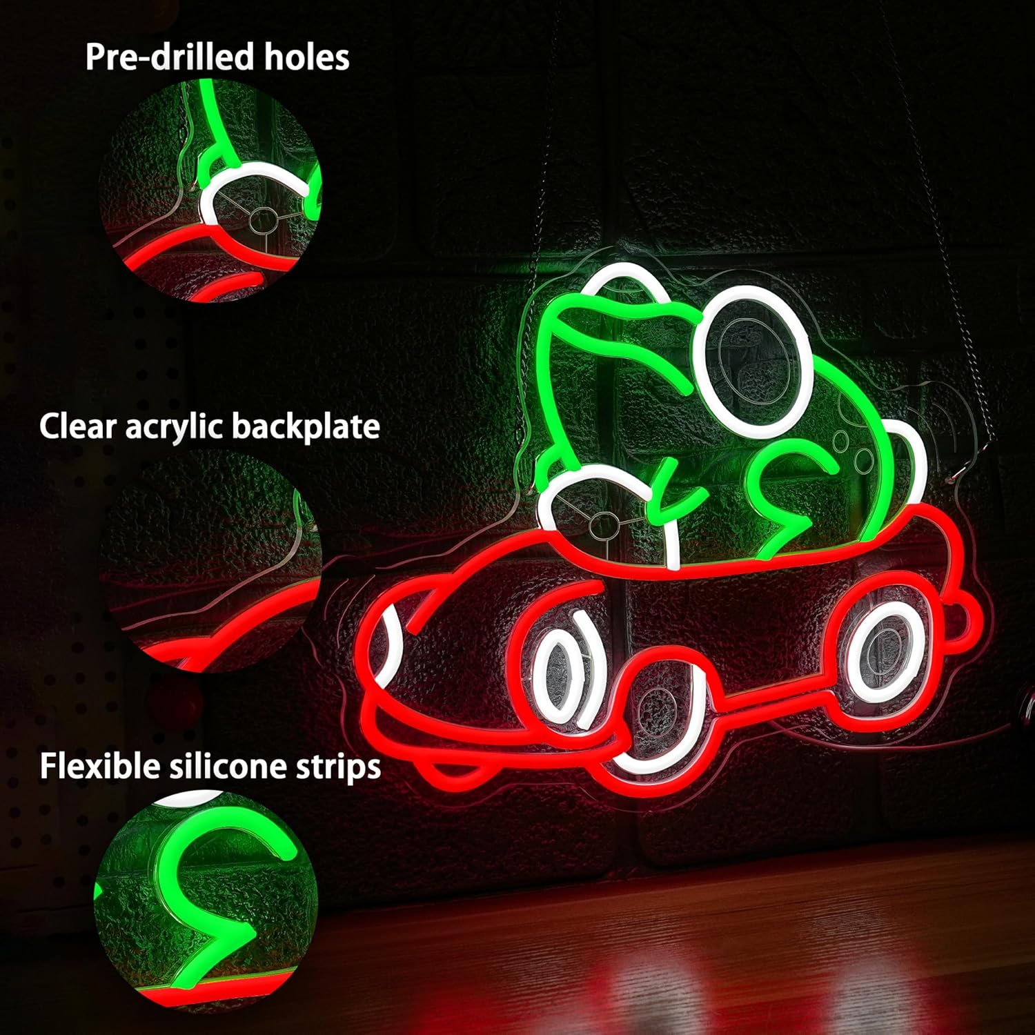 Frog Driving Car Neon Sign Art - Party Games Gifts reseña y precio