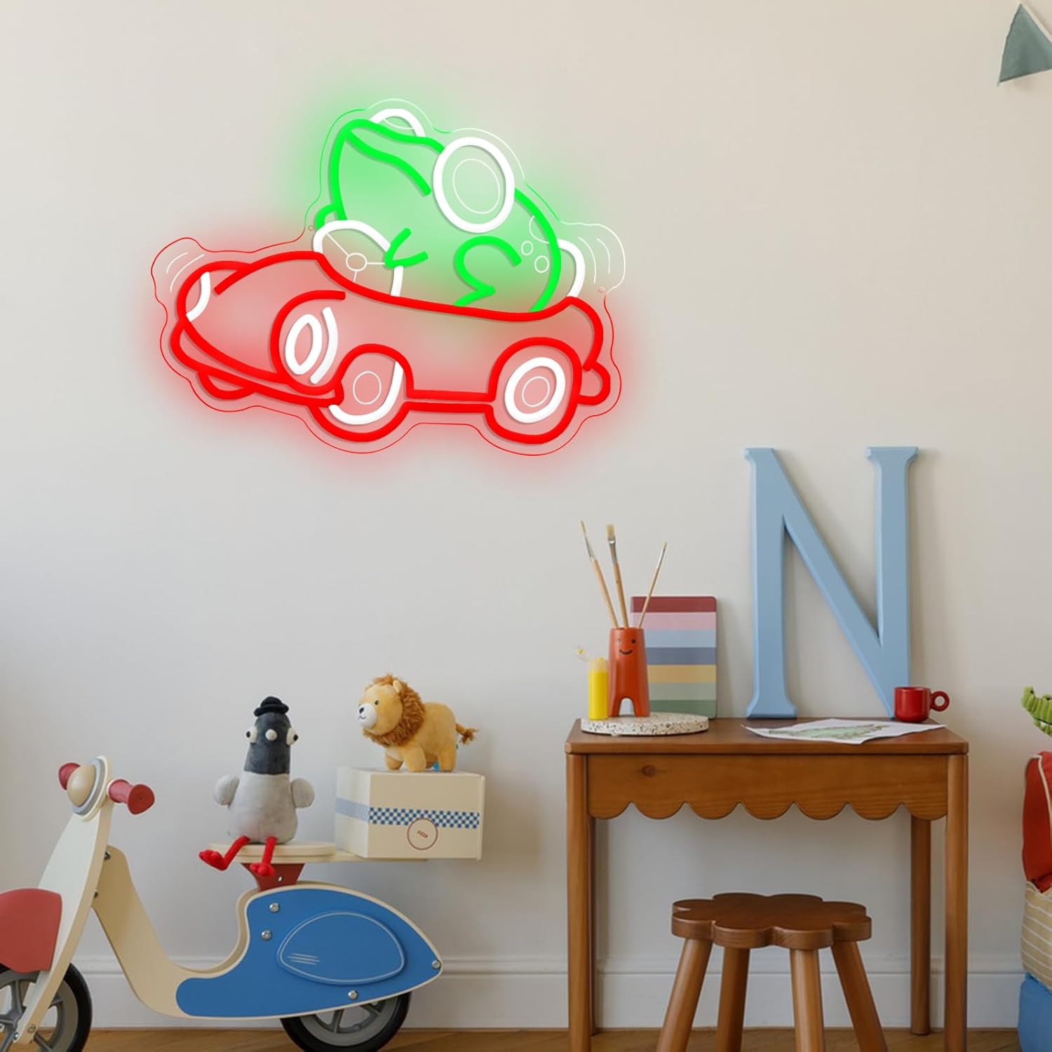 Frog Driving Car Neon Sign Art - Party Games Gifts reseña y precio