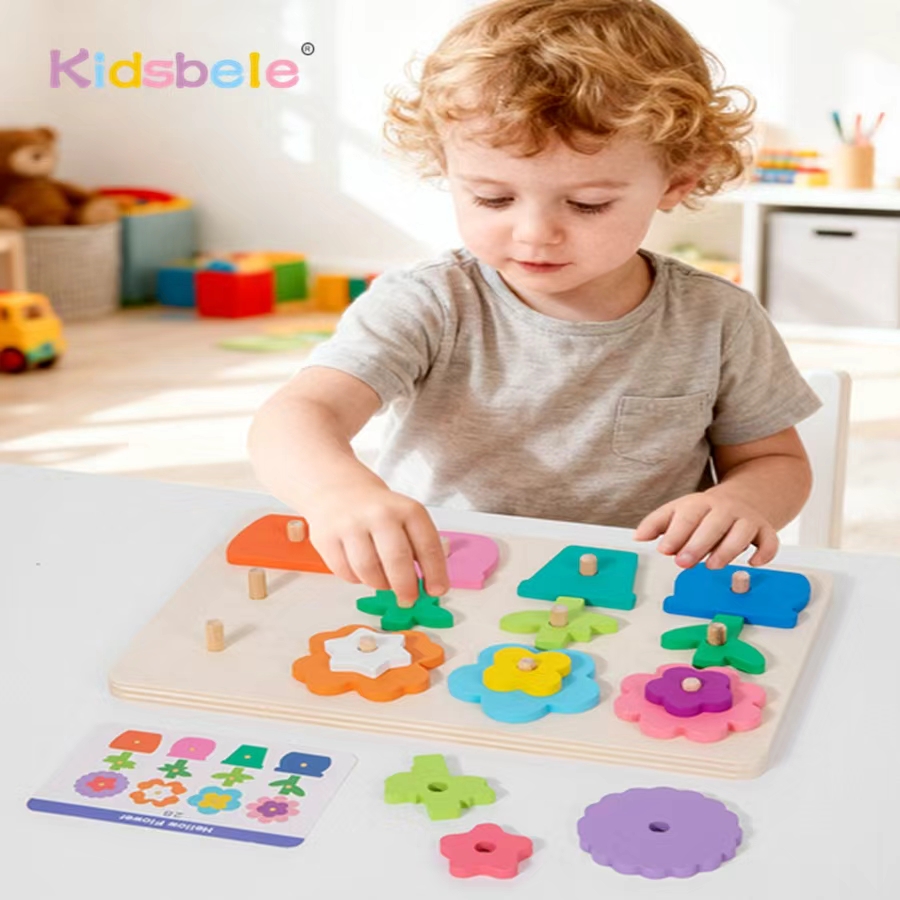 Montessori DIY Wooden Flower P - Party Games At Home reseña y precio
