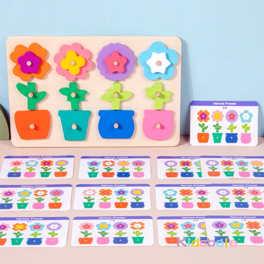 Montessori DIY Wooden Flower P - Party Games At Home reseña y precio