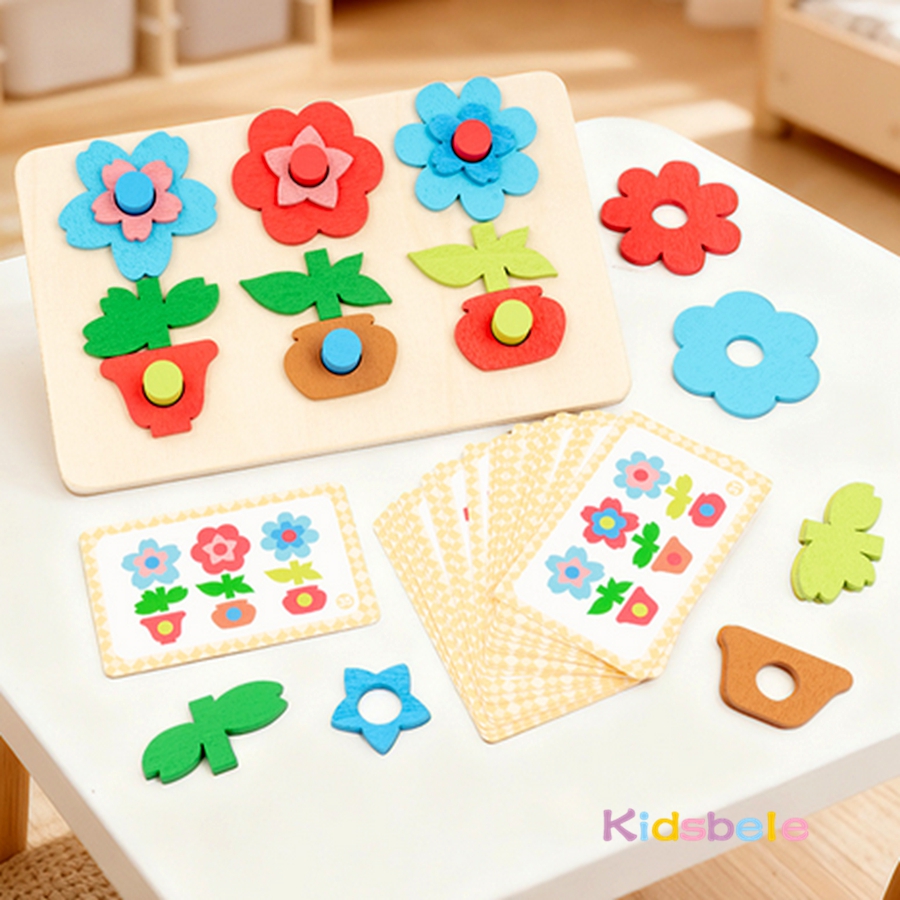 Montessori DIY Wooden Flower P - Party Games At Home reseña y precio