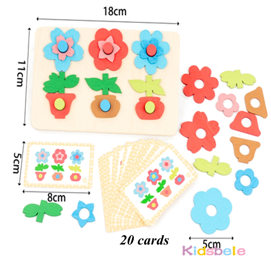 Montessori DIY Wooden Flower P - Party Games At Home reseña y precio