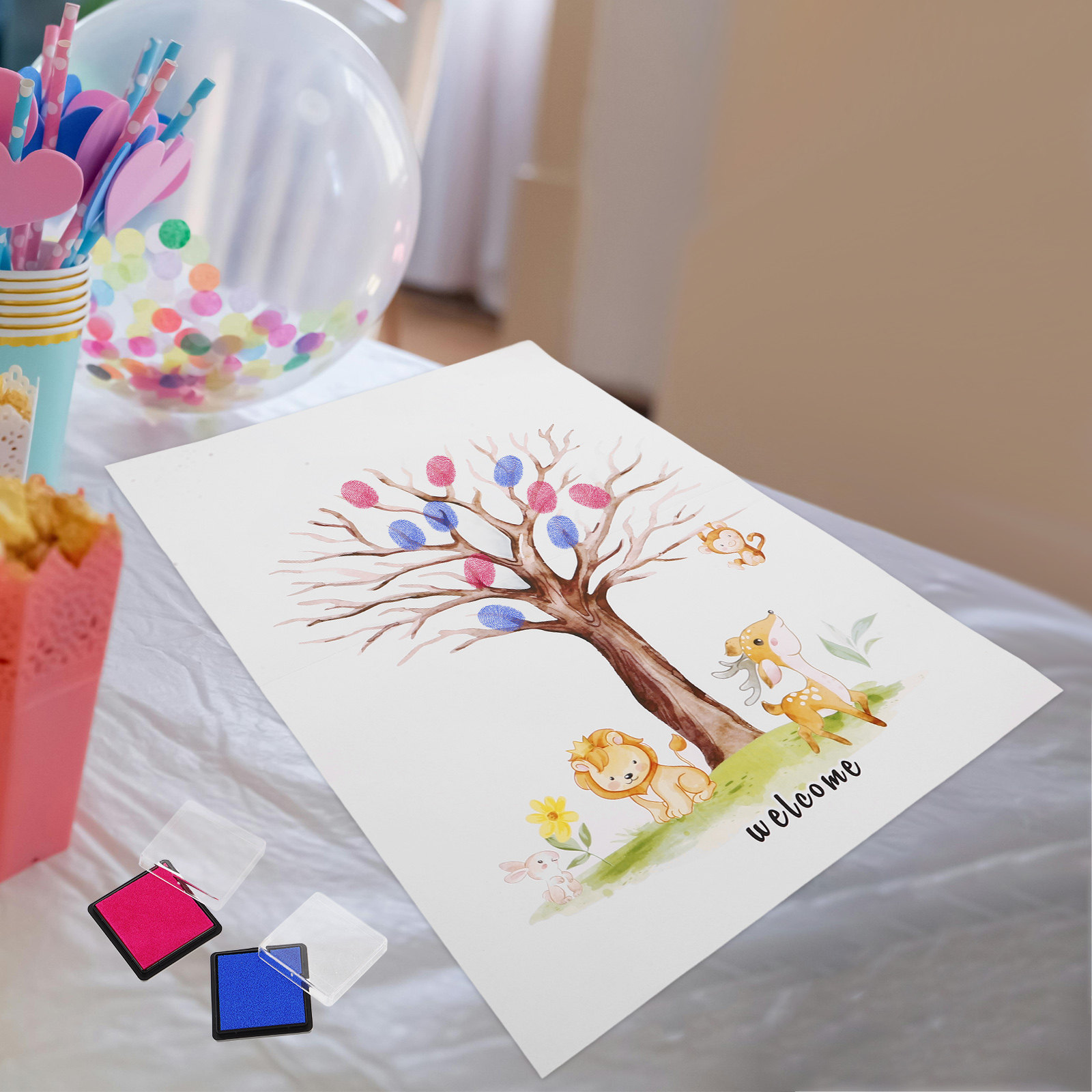 1Set Gender Reveal Fingerprint - Book Party Games reseña y precio