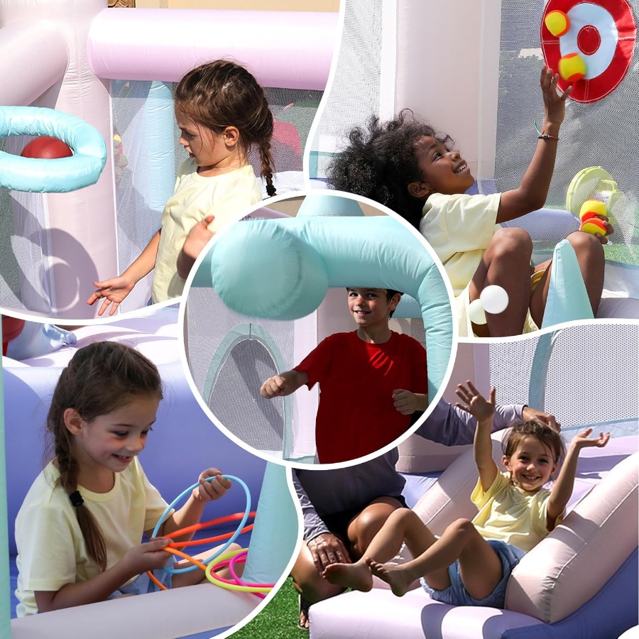 Inflatable Bounce House Slide  - Ring Toss Outdoor reseña y precio