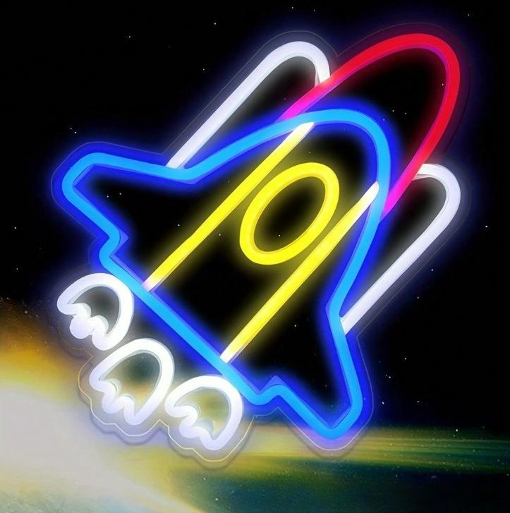 Rocket Neon Sign USB Neon Ligh - Party Games Gifts reseña y precio