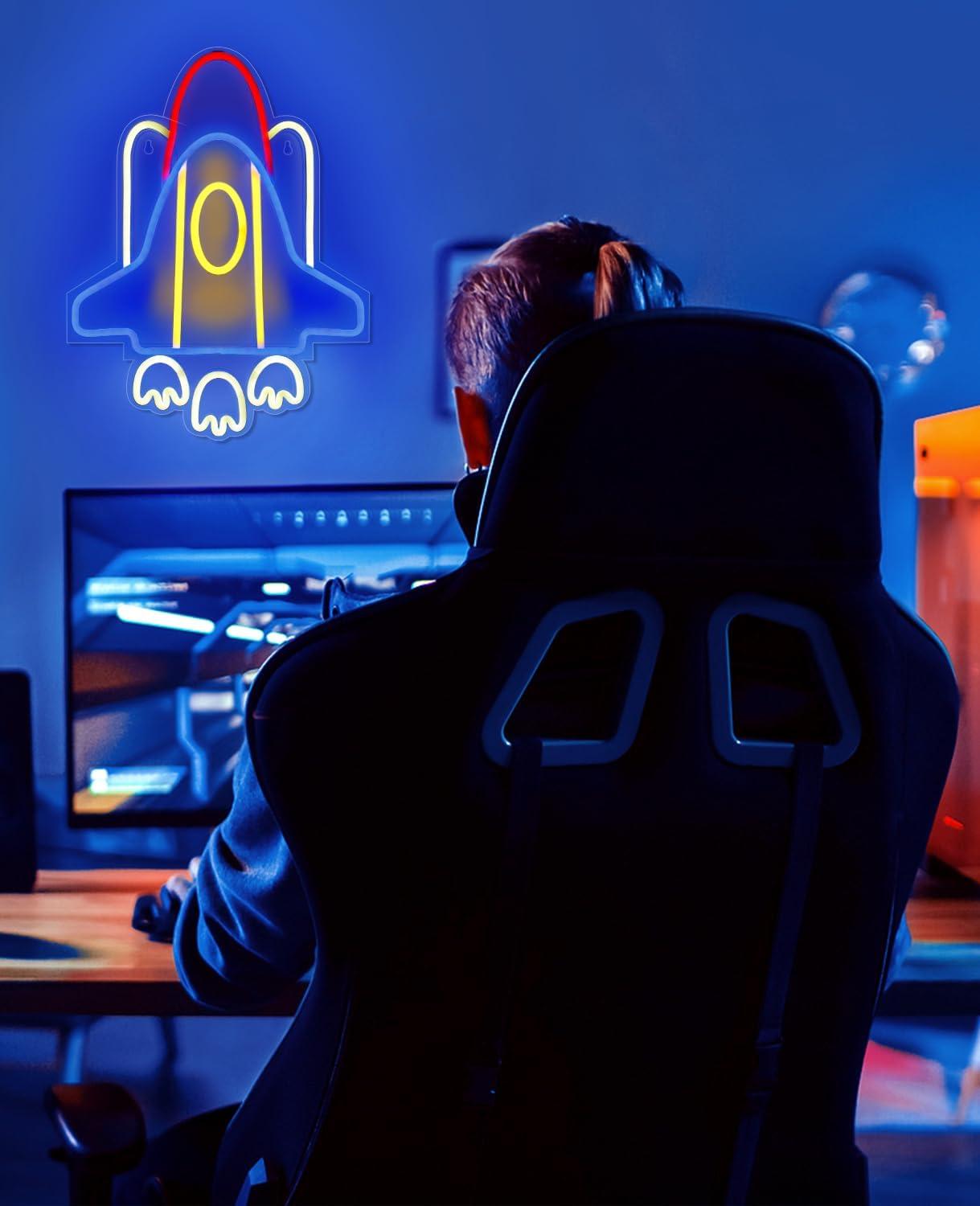 Rocket Neon Sign USB Neon Ligh - Party Games Gifts reseña y precio
