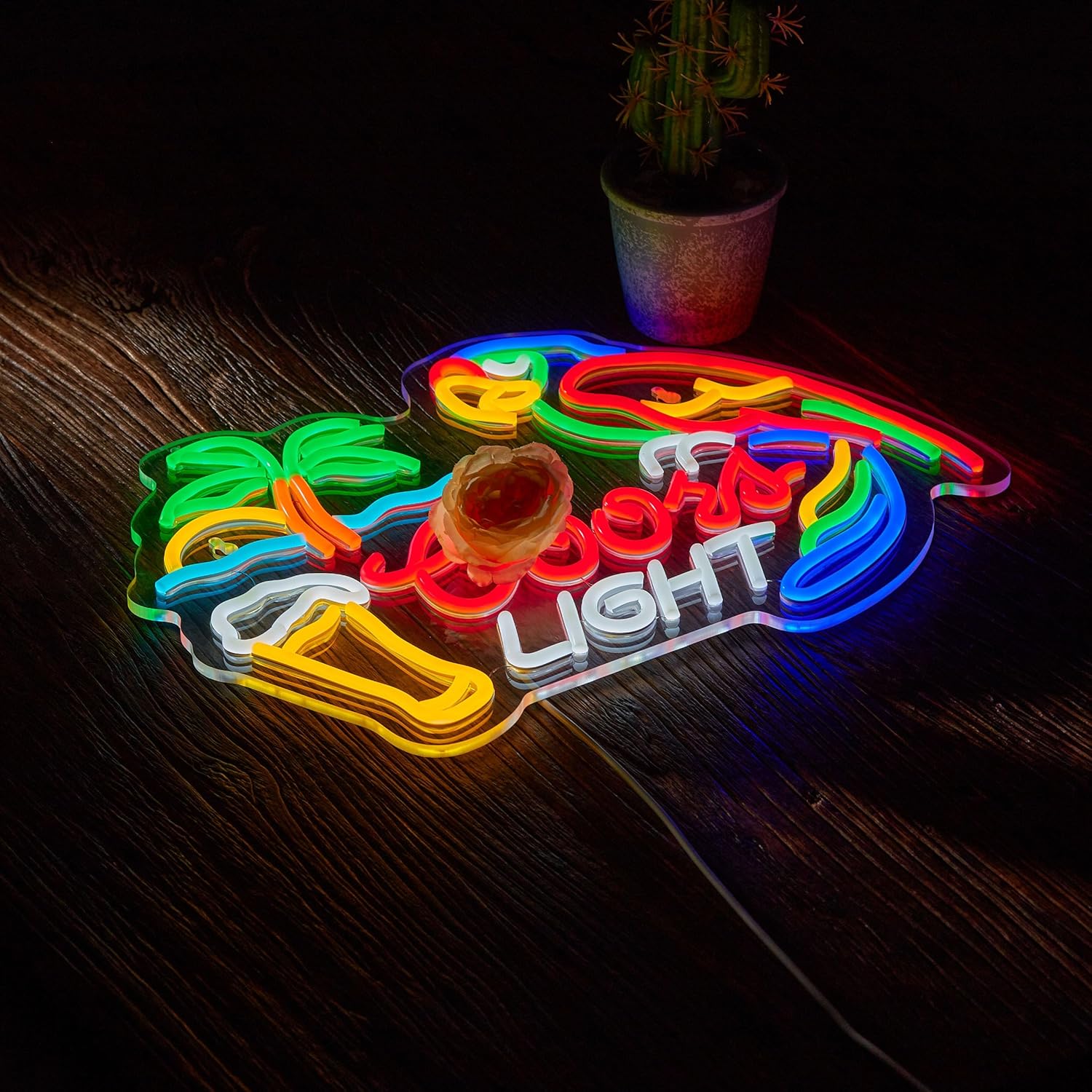 Bar Parrot Neon Sign Art Wall  - Party Games Gifts reseña y precio