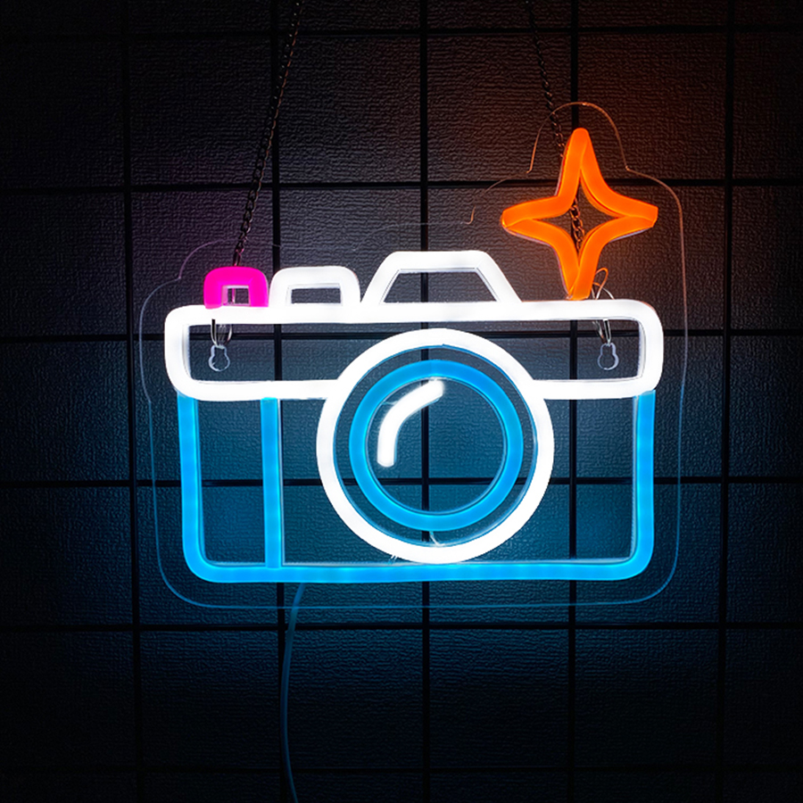 Camera Neon Sign For Wall Deco - Party Games Stream reseña y precio
