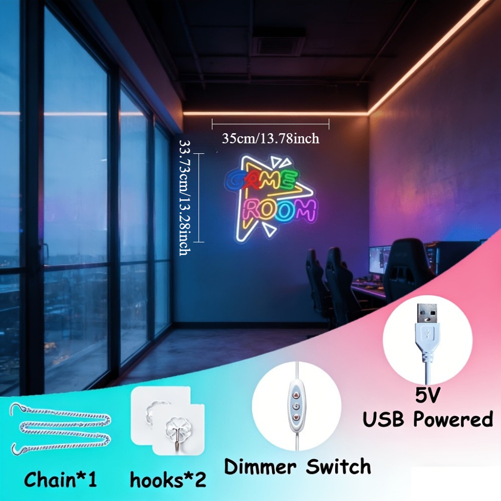 GAME ROOM LED Neon Sign Dimmab - Party Games Stream reseña y precio