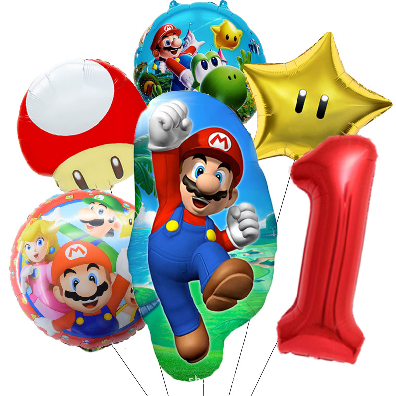 6pcs Mario Bros Balloon Childr - Party Games Mario reseña y precio