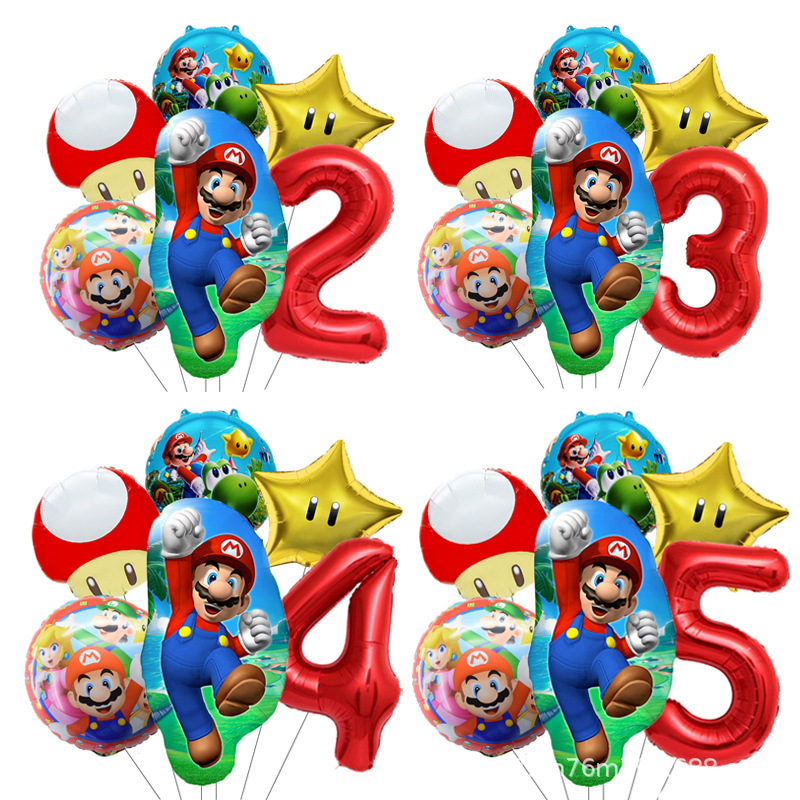 6pcs Mario Bros Balloon Childr - Party Games Mario reseña y precio