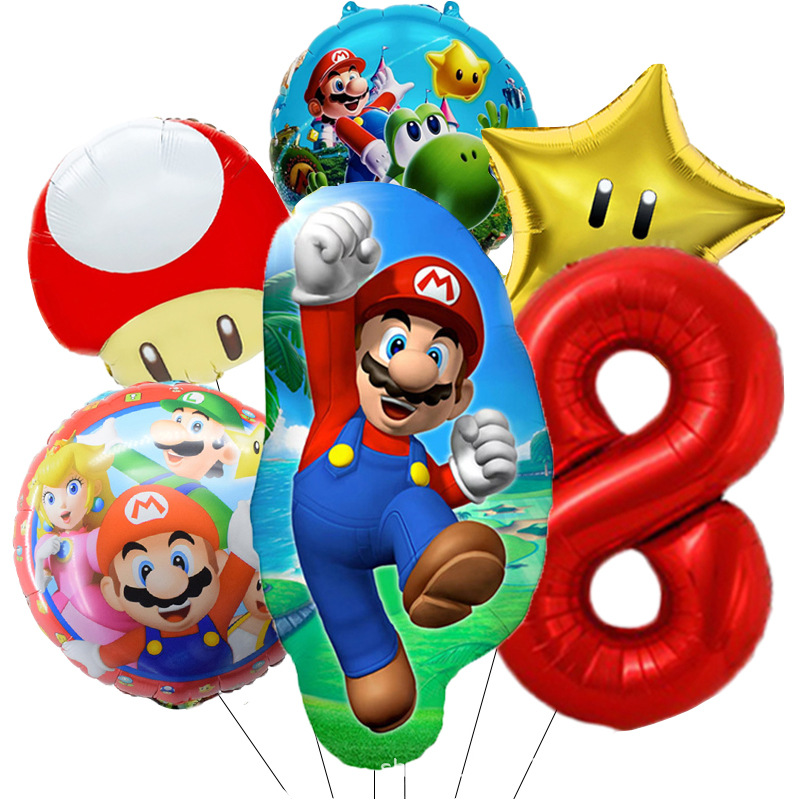6pcs Mario Bros Balloon Childr - Party Games Mario reseña y precio