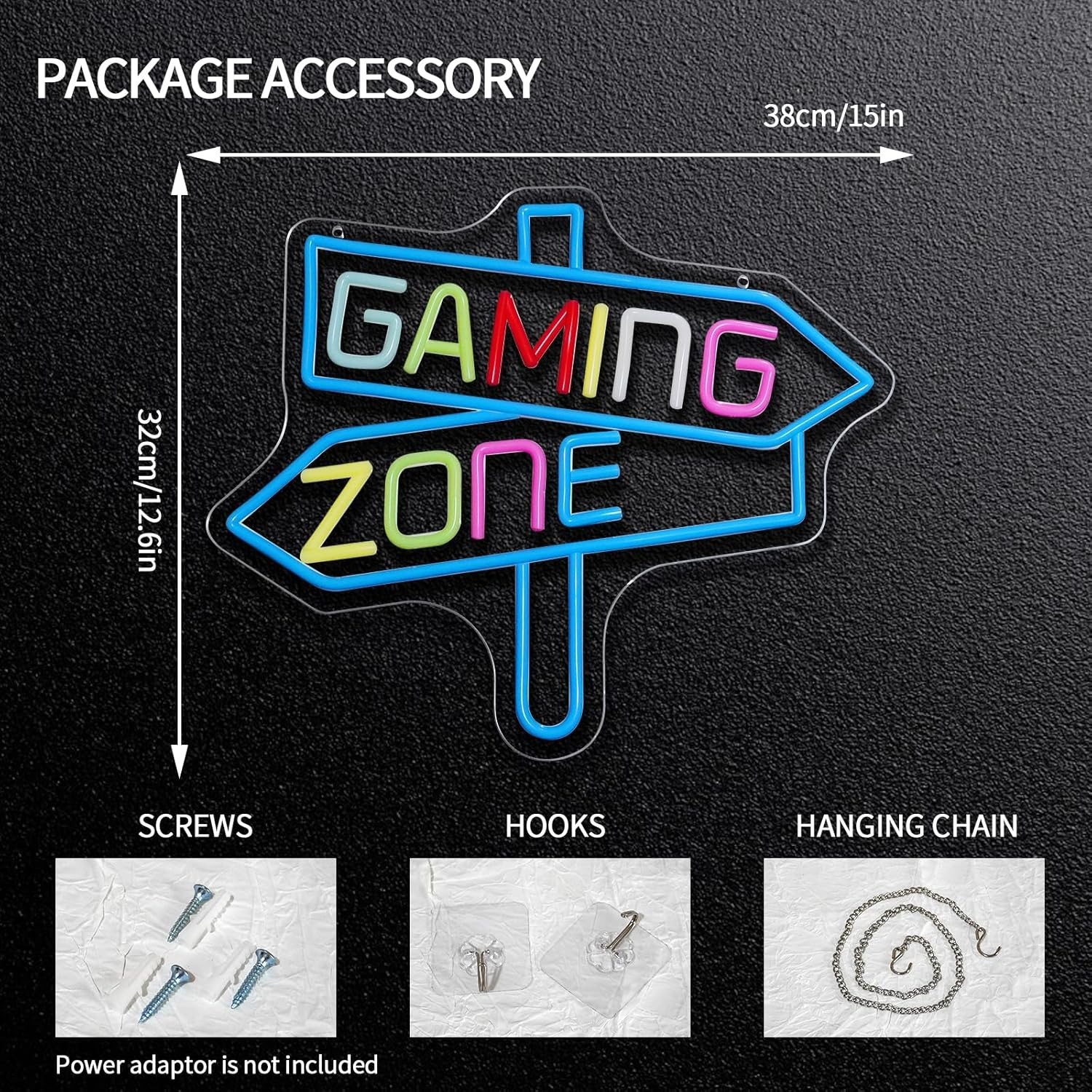 Gaming Zone Neon Sign USB LED  - Party Games Gifts reseña y precio