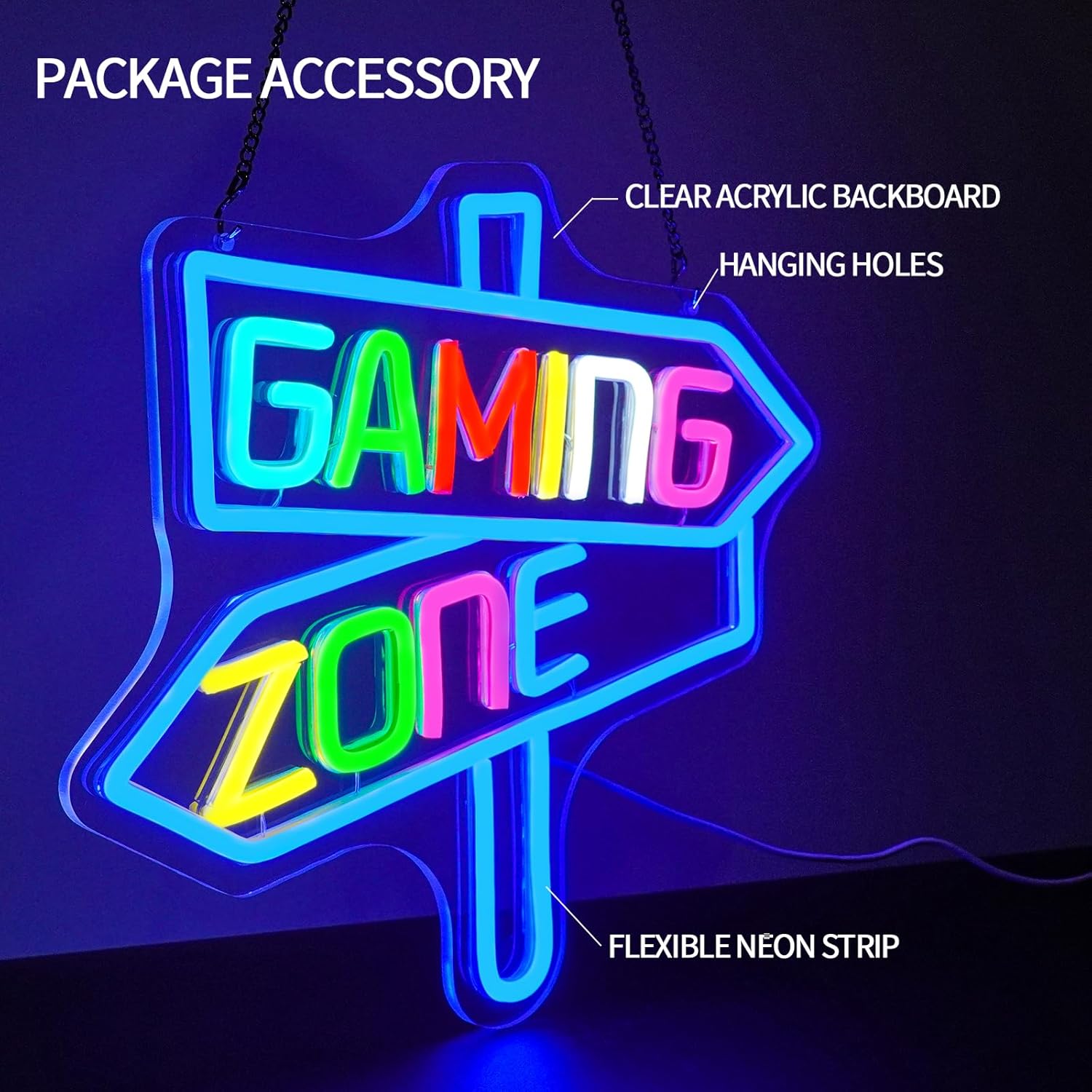 Gaming Zone Neon Sign USB LED  - Party Games Gifts reseña y precio