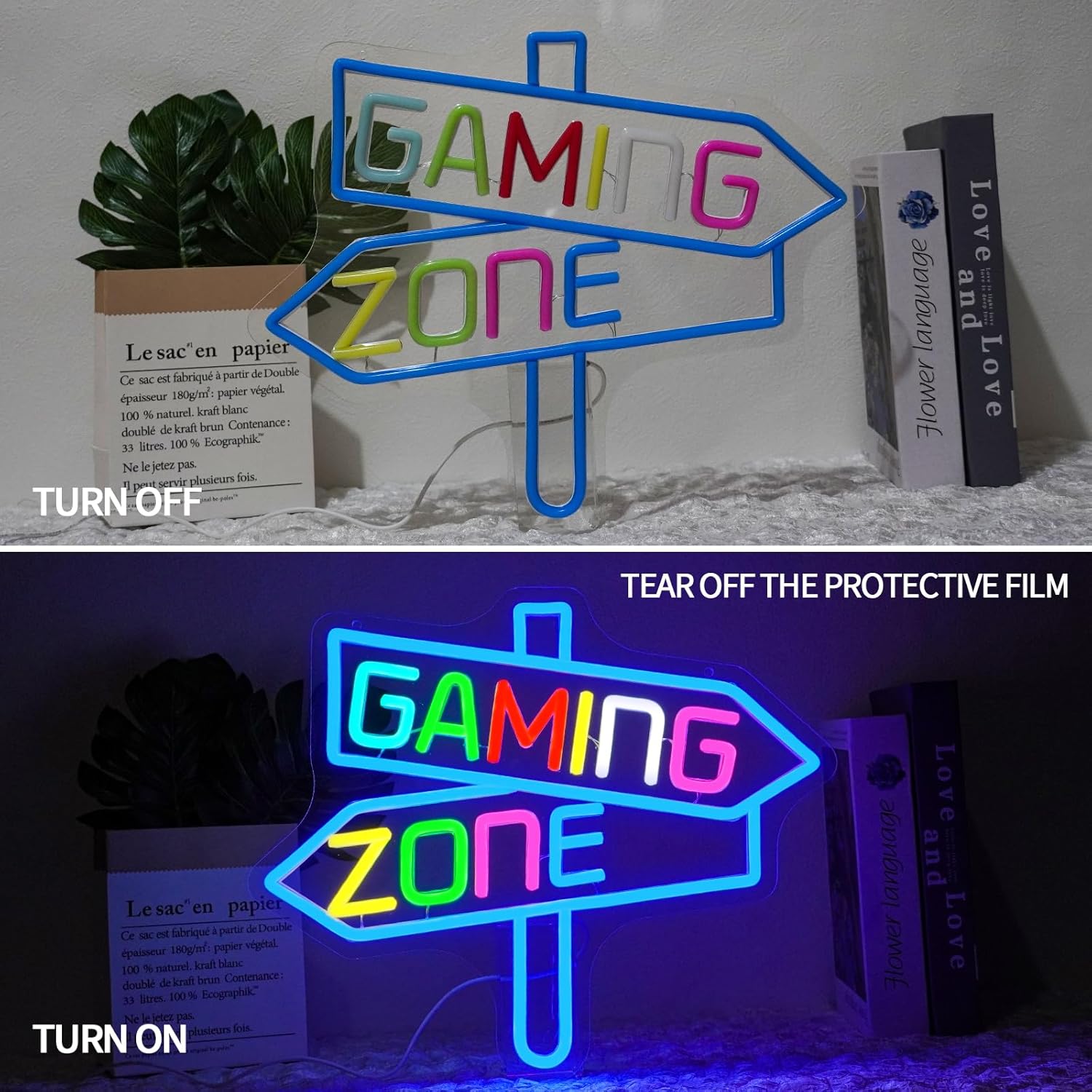 Gaming Zone Neon Sign USB LED  - Party Games Gifts reseña y precio