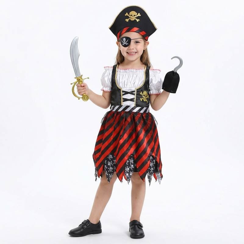 Girls Pirate Costume Set Carib - Party Games Ideas reseña y precio