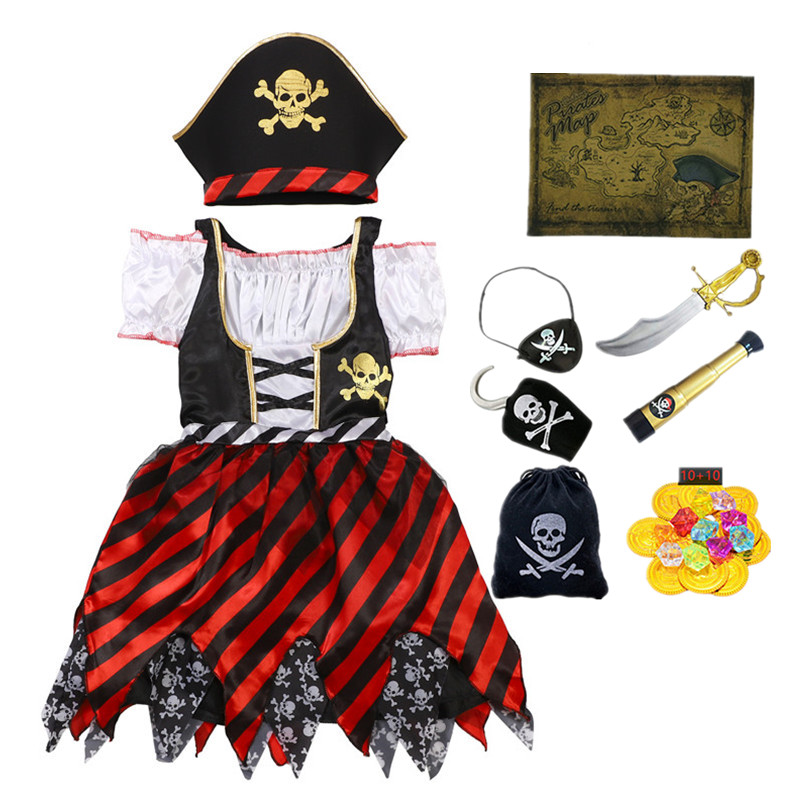Girls Pirate Costume Set Carib - Party Games Ideas reseña y precio