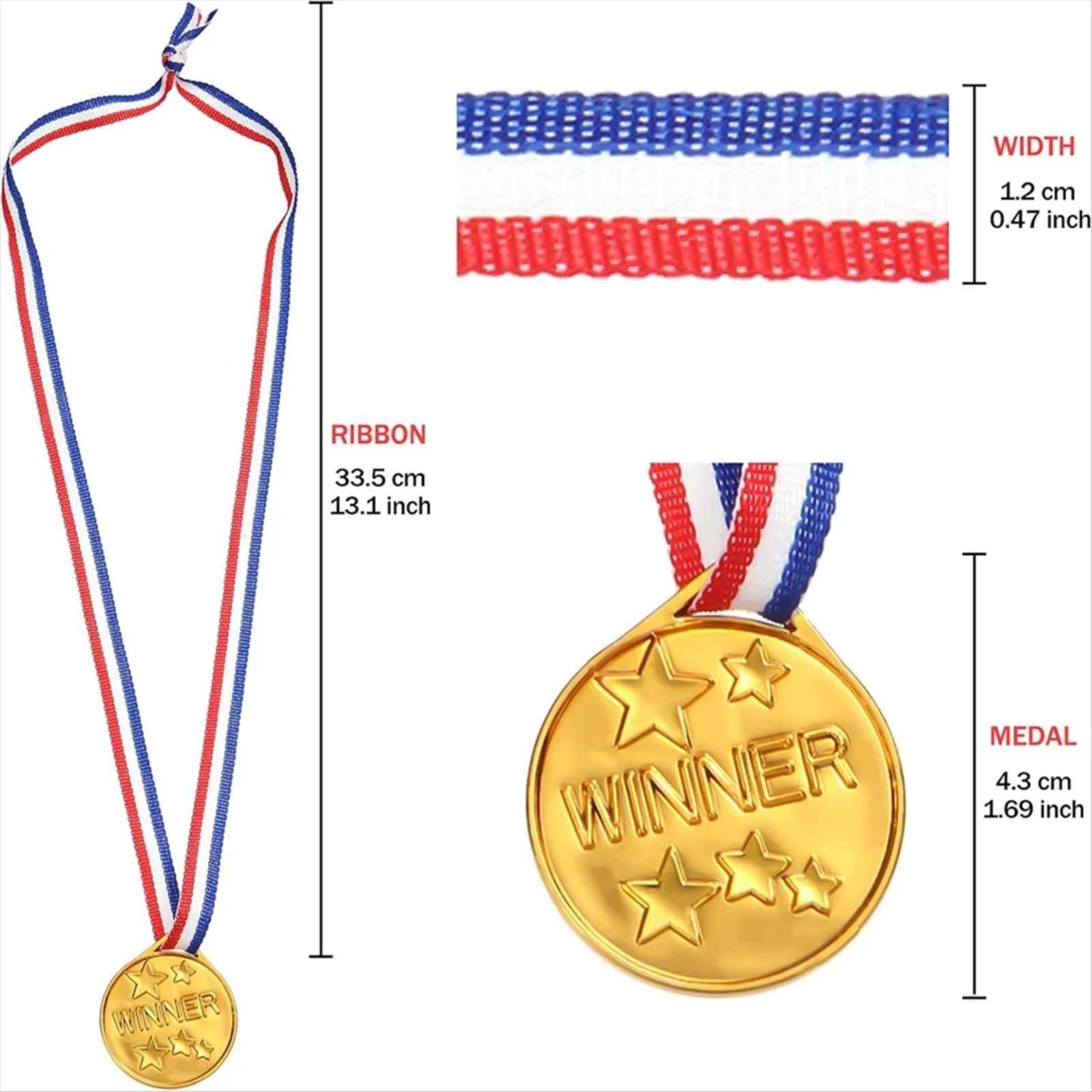 30Pcs Plastic Gold Winners Med - Party Games Gender Reveal reseña y precio